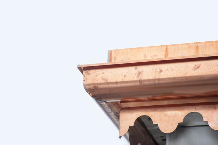 copper gutters are durable and low maintenance