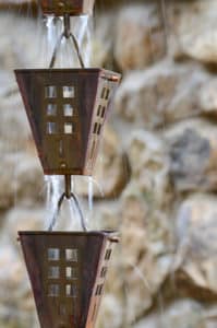 rain chains can be a great solution for noisy downspouts